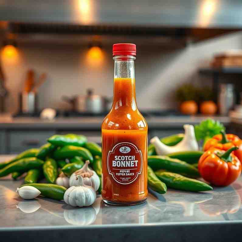 Homemade Scotch Bonnet Pepper Hot Sauce